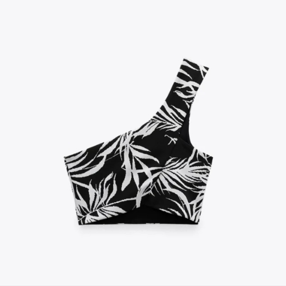 🆕️ Zara Jacquered One Shoulder Top - Picture 2 of 2